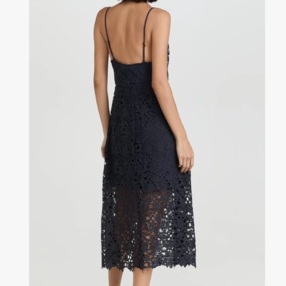 ASTR The Label Navy India Ink Womens Size Medium Sleeveless Lace Dress - Picture 5 of 9